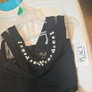 The Children's Place Black Dress with Sparkling Accents